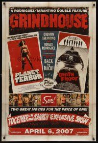 5w369 GRINDHOUSE advance DS 1sh '07 Rodriguez & Tarantino, Planet Terror & Death Proof!
