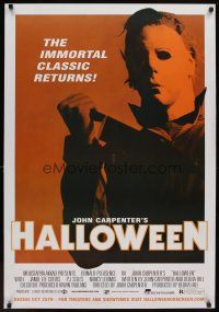 5w373 HALLOWEEN advance DS 1sh R12 John Carpenter classic, best different image of Michael Myers!