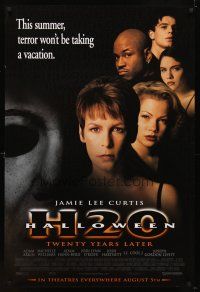 5w374 HALLOWEEN H20 advance 1sh '98 Jamie Lee Curtis sequel, terror won't be taking a vacation!