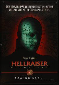 5w393 HELLRAISER: BLOODLINE teaser 1sh '96 Clive Barker, Pinhead at the crossroads of hell!