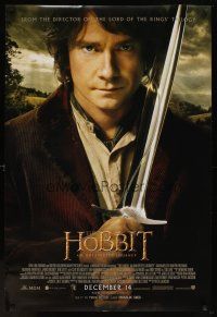 5w398 HOBBIT: AN UNEXPECTED JOURNEY int'l advance DS 1sh '12 Tolkien, Martin Freeman as Bilbo w/Sting!