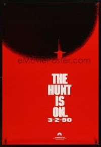 5w406 HUNT FOR RED OCTOBER teaser 1sh '90 Russian submarine captain Sean Connery, hunt is on!