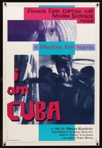 5w408 I AM CUBA 1sh '95 pro-Castro propaganda, pretty girl runs from U.S. sailors!