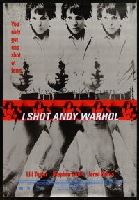 5w411 I SHOT ANDY WARHOL 1sh '96 cool multiple images of Lili Taylor pointing gun!