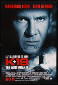5w456 K-19: THE WIDOWMAKER advance 1sh '02 close-up of Russian submarine captain Harrison Ford!