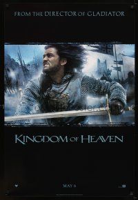 5w461 KINGDOM OF HEAVEN style A teaser 1sh '05 great close image of Orlando Bloom!