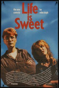 5w489 LIFE IS SWEET 1sh '90 close up of twins Claire Skinner & Jane Horrocks, Mike Leigh!