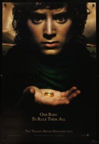 5w507 LORD OF THE RINGS: THE FELLOWSHIP OF THE RING teaser DS 1sh '01 J.R.R. Tolkien, one ring!