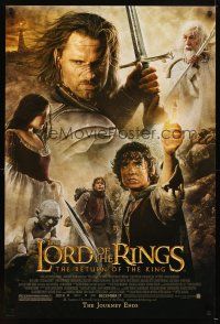 5w508 LORD OF THE RINGS: THE RETURN OF THE KING advance DS 1sh '03 Peter Jackson, cast montage!