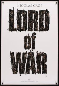 5w510 LORD OF WAR teaser 1sh '05 Nicolas Cage, cool gun title mosaic!