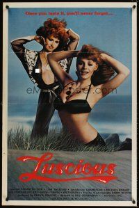 5w519 LUSCIOUS 1sh '80 Samantha Fox & Lisa DeLeeux are sexy redheads, x-rated!