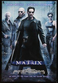 5w535 MATRIX advance DS 1sh '99 Keanu Reeves, Carrie-Anne Moss, Laurence Fishburne, Wachowski Bros!
