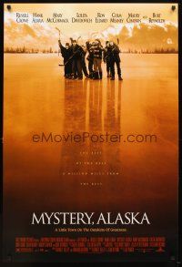 5w562 MYSTERY ALASKA orange style DS 1sh '99 Russell Crowe, Hank Azaria, Burt Reynolds, hockey!