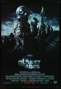 5w604 PLANET OF THE APES style B advance 1sh '01 Tim Burton, close-up image of huge ape army!