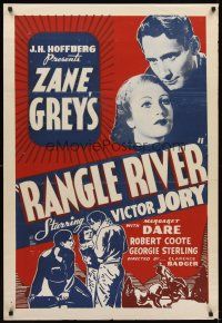 5w624 RANGLE RIVER 1sh '39 from Zane Grey's novel, Victor Jory, Margaret Dare!