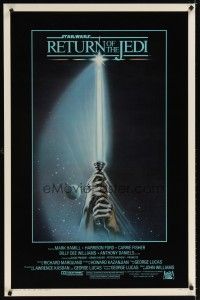 5w015 RETURN OF THE JEDI int'l 1sh '83 George Lucas classic, art of hands holding lightsaber!