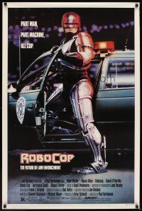5w638 ROBOCOP 1sh '87 Peter Weller close-up in title role, Paul Verhoeven classic sci-fi!