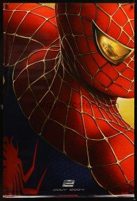 5w690 SPIDER-MAN 2 teaser DS 1sh '04 Tobey Maguire in title role, Alfred Molina!