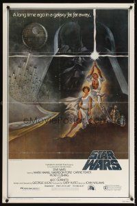 5w002 STAR WARS style A 4th printing 1sh '77 George Lucas classic sci-fi epic, great art by Tom Jung