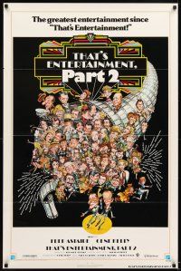 5w730 THAT'S ENTERTAINMENT PART 2 1sh '75 wacky artwork of Fred Astaire, Gene Kelly & many more!