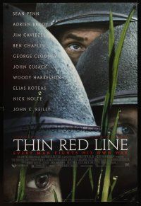 5w733 THIN RED LINE style B 1sh '98 Sean Penn, Woody Harrelson & Jim Caviezel in WWII!