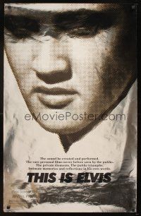 5w737 THIS IS ELVIS foil 1sh '81 Elvis Presley rock 'n' roll biography, portrait of The King!