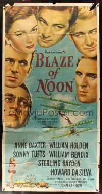 5s604 BLAZE OF NOON 3sh '47 circus stunt pilot William Holden & sexy Anne Baxter + top cast!