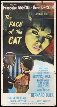 5s629 CAT  3sh R60s cool creepy artwork of Francoise Arnoul, WWII suspense, Face of the Cat!