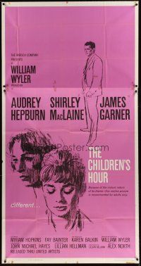5s634 CHILDREN'S HOUR 3sh '62 close up artwork of Audrey Hepburn & Shirley MacLaine!