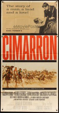5s635 CIMARRON 3sh '60 directed by Anthony Mann, Glenn Ford, Maria Schell, cool artwork!