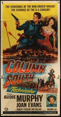 5s636 COLUMN SOUTH 3sh '53 cavalry man Audie Murphy against war-crazed Navajo!