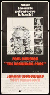 5s663 DROWNING POOL int'l 3sh '75 cool image of Paul Newman as private eye Lew Harper!