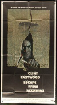5s666 ESCAPE FROM ALCATRAZ int'l 3sh '79 cool artwork of Clint Eastwood busting out by Lettick!