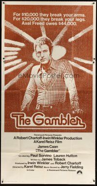 5s688 GAMBLER int'l 3sh '74 James Caan is a degenerate gambler who owes the mob $44,000!