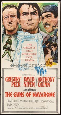 5s701 GUNS OF NAVARONE 3sh '61 Gregory Peck, David Niven & Anthony Quinn by Howard Terpning!