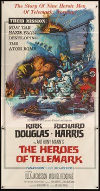 5s710 HEROES OF TELEMARK 3sh '66 Kirk Douglas & Richard Harris stop Nazis from making atom bomb!