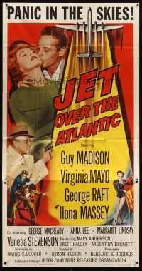 5s733 JET OVER THE ATLANTIC 3sh '59 Guy Madison, Virginia Mayo, George Raft, panic in the skies!