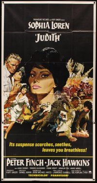5s735 JUDITH 3sh '66 Daniel Mann directed, artwork of sexiest Sophia Loren & Peter Finch!