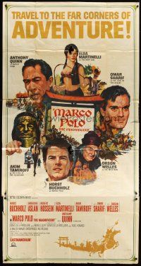 5s765 MARCO THE MAGNIFICENT int'l 3sh '66 Orson Welles, Anthony Quinn, star-studded adventure!