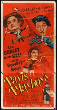 5s795 PARIS PLAYBOYS 3sh '54 great wacky image of Bowery Boys Leo Gorcey & Huntz Hall!