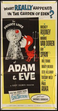 5s805 PRIVATE LIVES OF ADAM & EVE 3sh '60 wacky art of sexy Mamie Van Doren & devil Mickey Rooney!