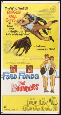 5s826 ROUNDERS 3sh '65 Glenn Ford, Henry Fonda, sexy Sue Ane Langdon & Hope Holiday!