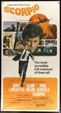 5s829 SCORPIO int'l 3sh '73 Burt Lancaster, Alain Delon, the most incredible manhunt of all time!