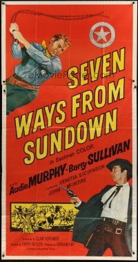 5s836 SEVEN WAYS FROM SUNDOWN 3sh '60 full-length cowboys Audie Murphy & Barry Sullivan!