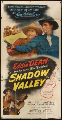 5s837 SHADOW VALLEY 3sh '47 tough singing cowboy Eddie Dean, song-filled, action-thrilled!