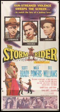 5s853 STORM RIDER 3sh '57 stranger Scott Brady, sheriff Bill Williams, Mala Powers is trouble!