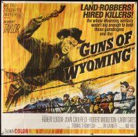 5s099 CATTLE KING 6sh '63 cool artwork of Robert Taylor about to pistol-whip guy, Guns of Wyoming!