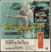 5s129 RAW WIND IN EDEN 6sh '58 sexy Esther Williams & Jeff Chandler kissing in the ocean!