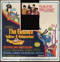 5s141 YELLOW SUBMARINE 6sh '68 wonderful psychedelic art of Beatles John, Paul, Ringo & George!