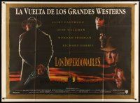 5s174 UNFORGIVEN Argentinean 43x58 '92 Clint Eastwood, Gene Hackman, Freeman, Richard Harris!